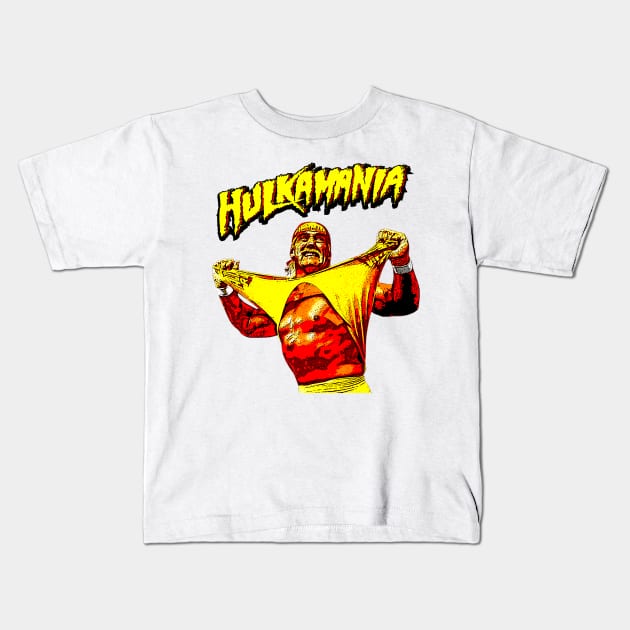 Hulkamania // Retro Comics Style Kids T-Shirt by Kolovos Comic